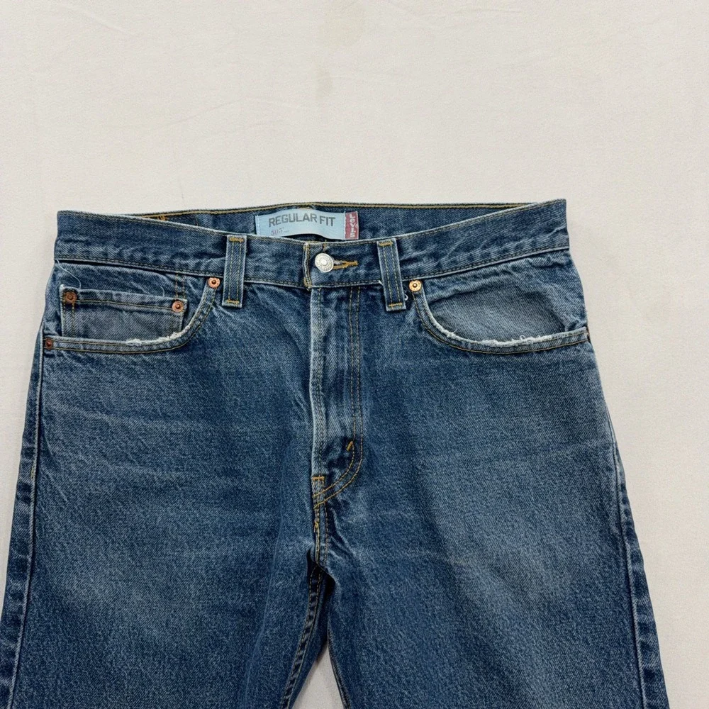 Y2K Levi's Jeans 505 Regular Fit Straight Leg Medium Wash Blue Mens W32 L30